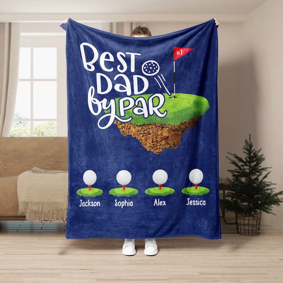Personalized Dad Blanket Best Dad by Par Blanket Golf Soft Etsy