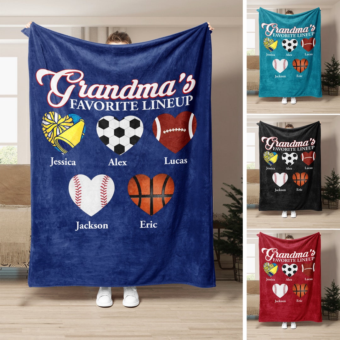 Personalized Sport Grandma Blanket, Sports Nana Blanket, Custom Soft
