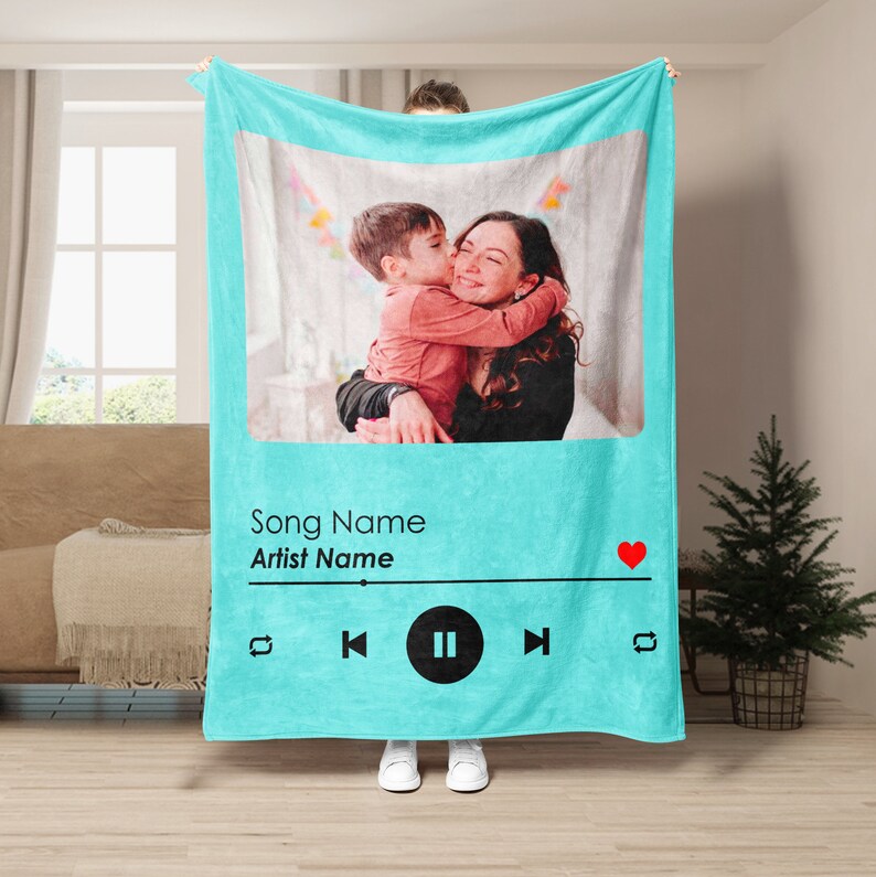 Personalized Song Blanket Custom Photo Soft Cozy Sherpa Etsy