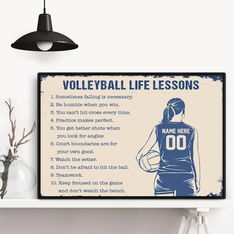 Personalized Volleyball Poster/canvas Volleyball Life Lessons Etsy