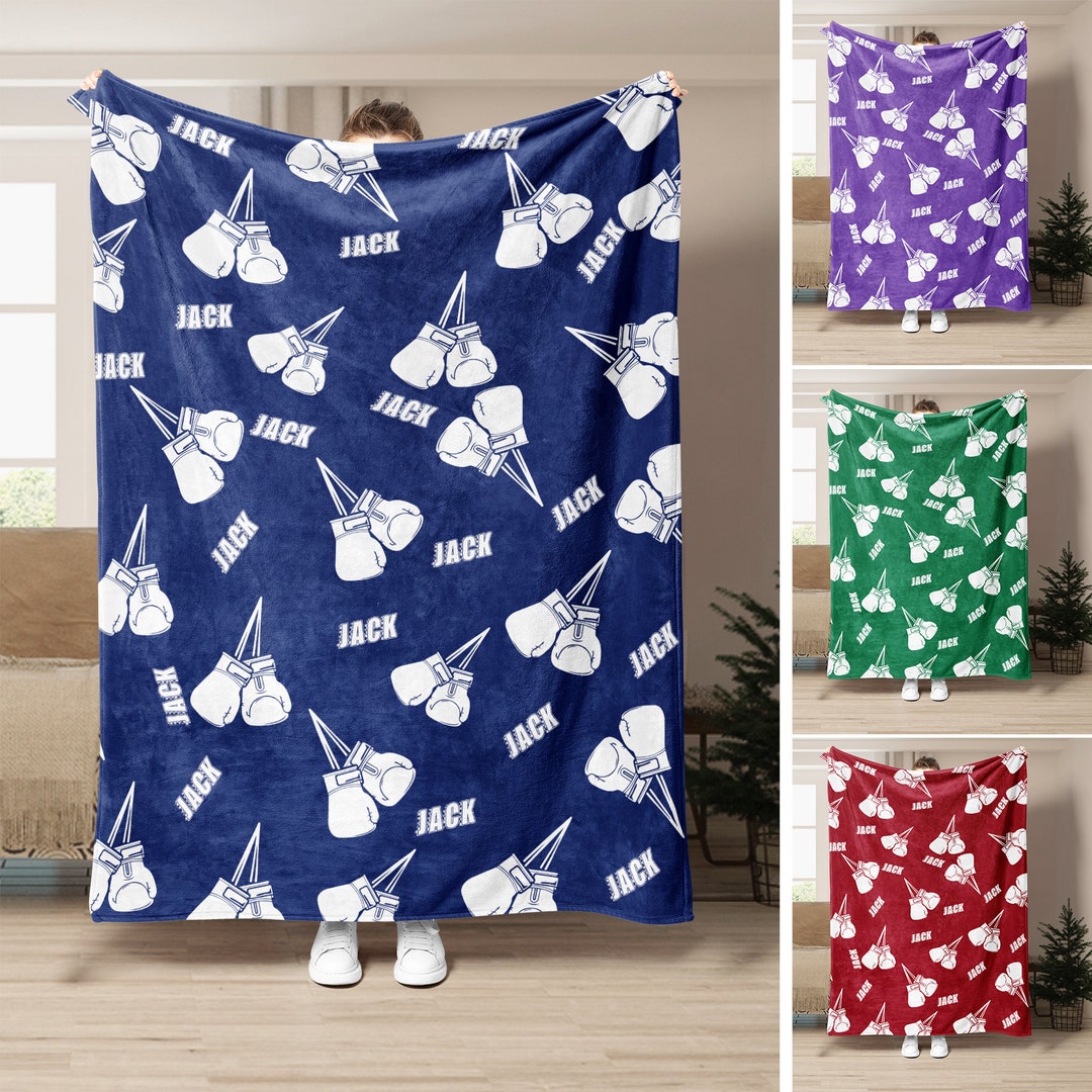 Personalized Boxing Blanket Boxing Gloves Soft Cozy Sherpa Etsy