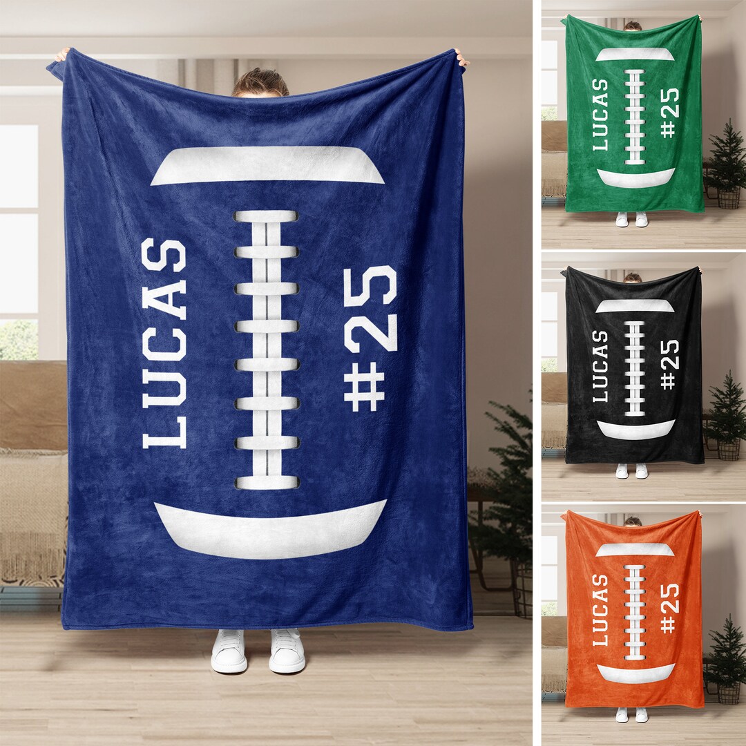 Personalized Football Blanket Custom Soft Cozy Sherpa Fleece Etsy