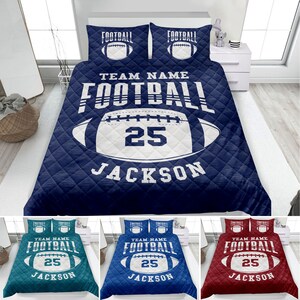 Football Quilt Kit, Varsity Sports Throw Blanket, Sewing Project Large