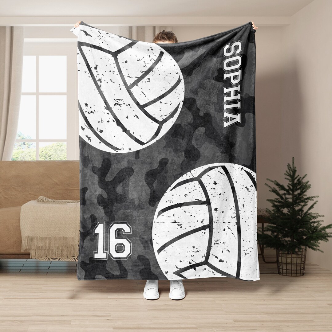 Personalized Volleyball Blanket Ball Camo Soft Cozy Sherpa Etsy
