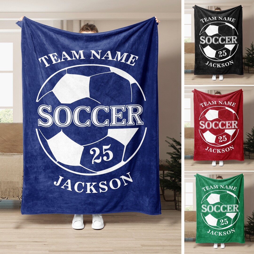 Personalized Soccer Blanket Soccer Team Soft Cozy Sherpa Etsy