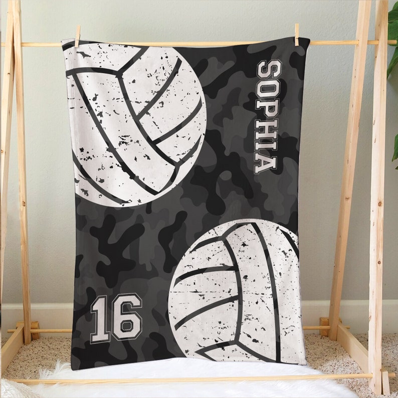 Personalized Volleyball Blanket Ball Camo Soft Cozy Sherpa Etsy
