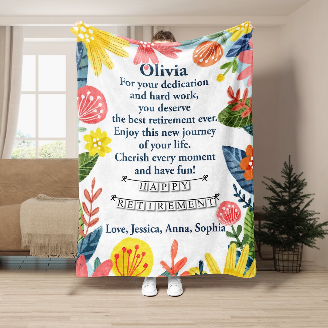 Personalized Retirement Blanket Custom Name Soft Cozy Sherpa Etsy