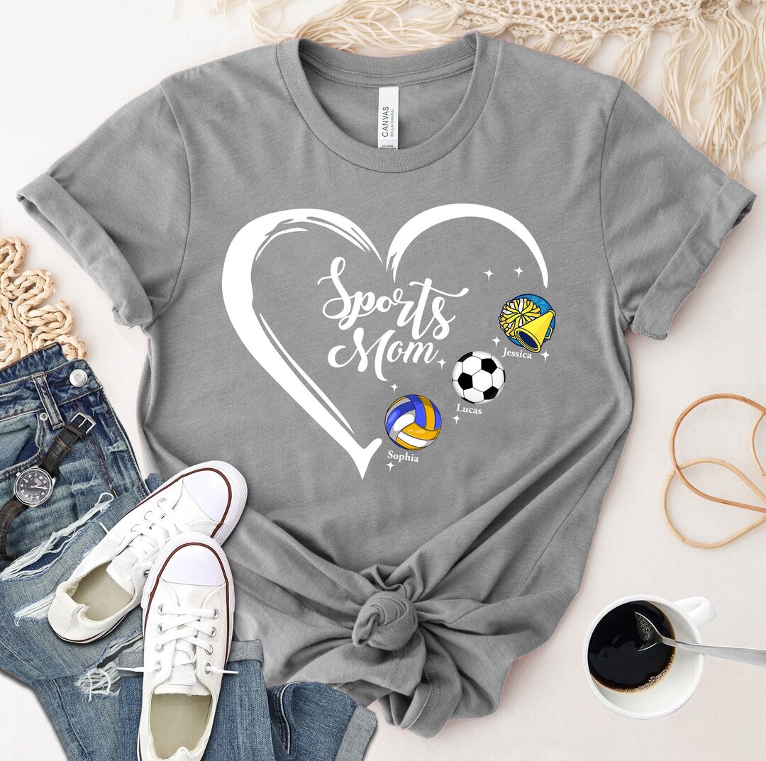 Personalized Sports Mom Tshirt, Sports Grandma Shirt, Ball Mom Shirts