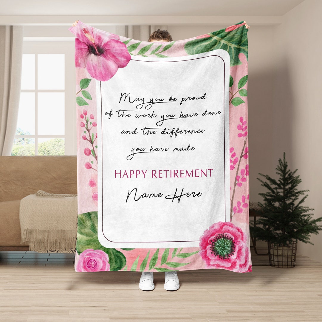 Personalized Retirement Blanket Female Retirement Blanket Etsy