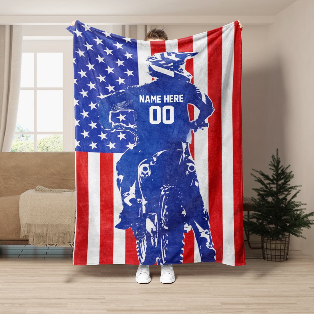 Motocross Girlfriend Heart Cozy Plush Fleece Blanket - 60x80