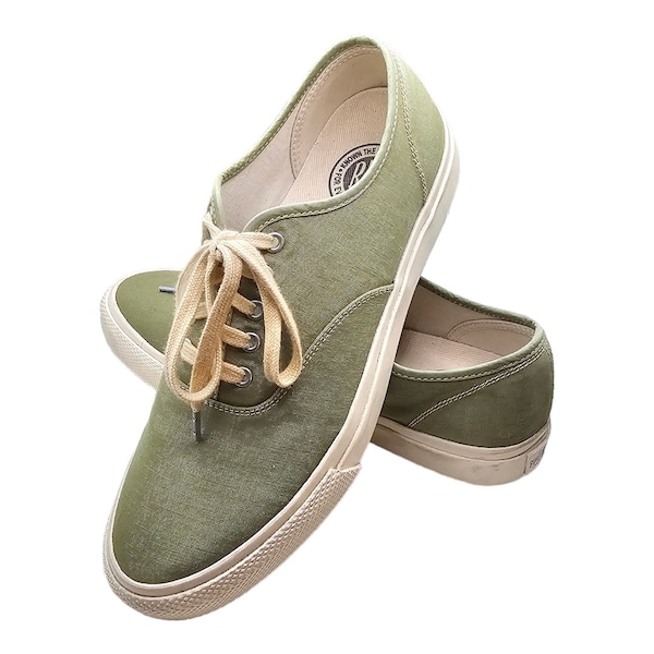 Ralph Lauren RRL Green New Norfolk Cotton Canvas Sneakers, Womens Size 9