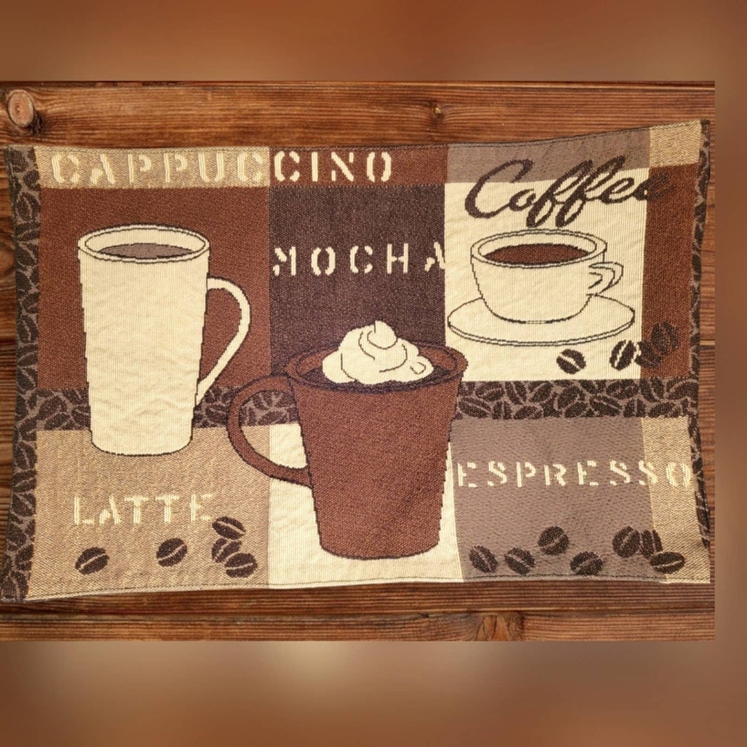 Set of 6 Sonoma/kohl's Tapestry Placemats With Latte Design Etsy