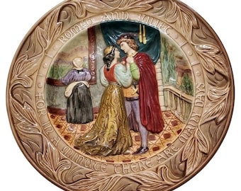Beswick England Romeo und Julia Vintage Relief Keramik Wandplatte Platte