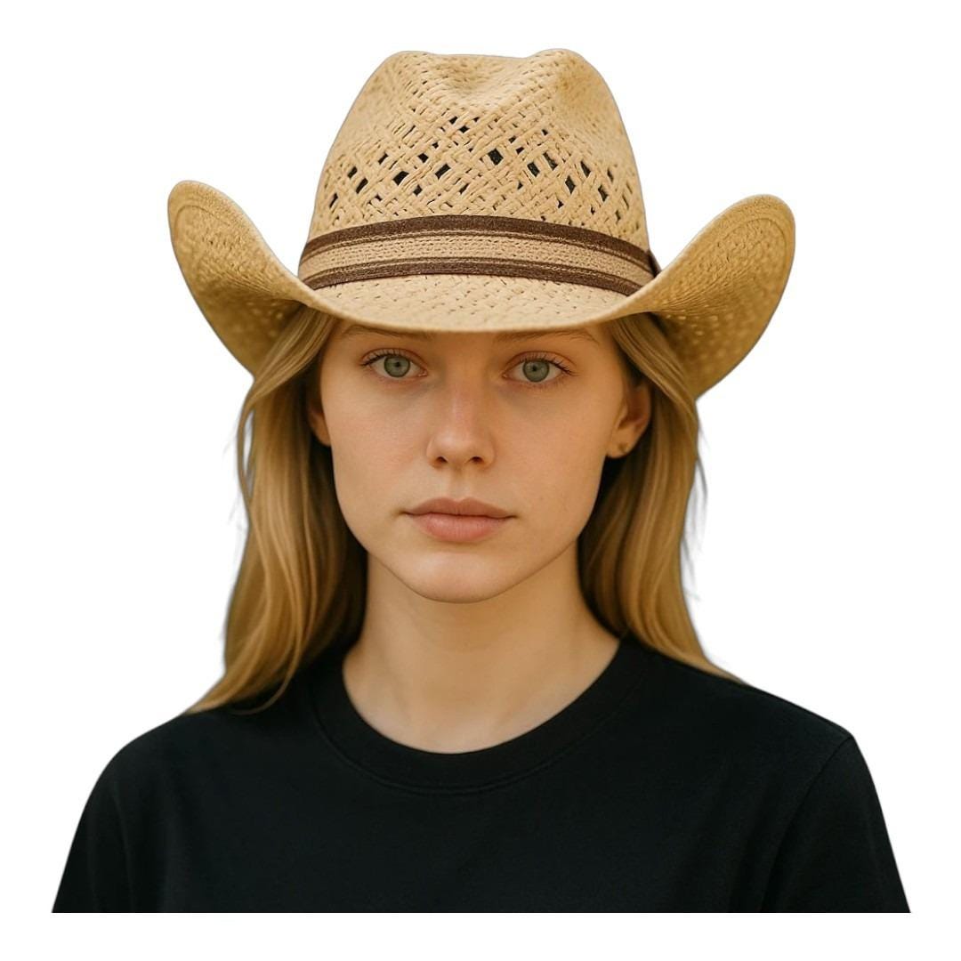 Eddy Bros 通気性ストローウエスタンカウボーイハット装飾バンド ユニ