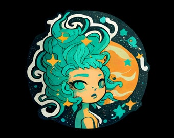 天体星座ステッカー (12 アイテム) - ビニール | 星占い | 占星術 | 手作り | 出生図 | 星座 | 星座の日付 | 星座の特徴