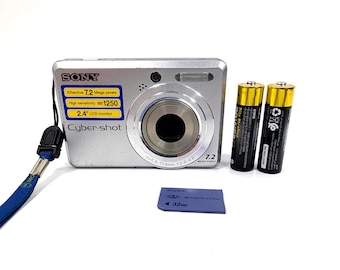 Sony Cyber-shot DSC-S730 7.2MP vintage digitalkamera | Y2K-digitalkamera testad och fungerande, silverfärgad retrokamera
