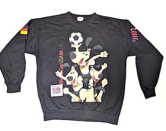 1994 World Cup USA Deutschland Fussball Sweatshirt – Sturm Maskottchen Retro Bekleidung