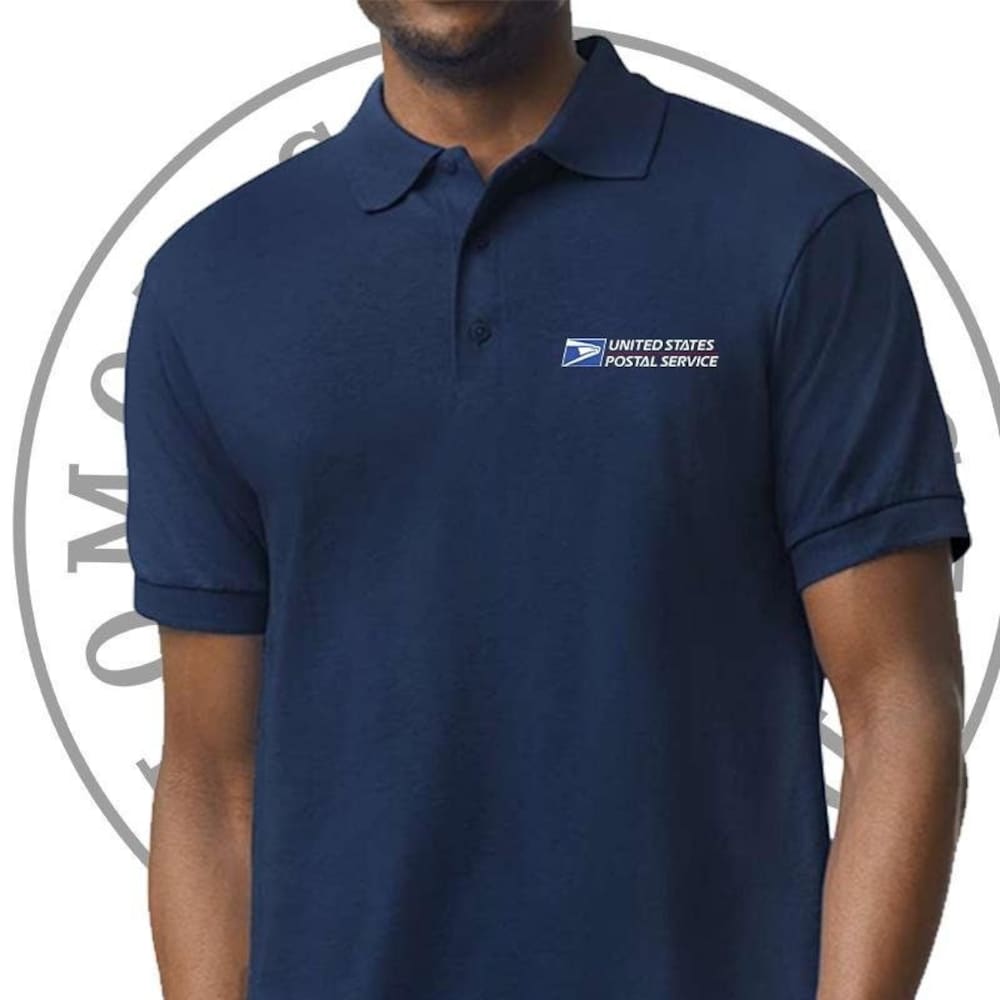 USPS Polo DryBlend Jersey Polo Embroidery Logo Pocket Size Rural Carrier Postal Worker Post Office Polo Embroidery