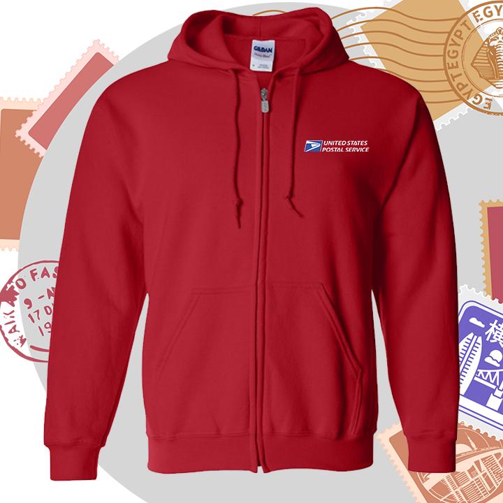 USPS Full-zip Hooded Sweatshirt Embroidery Pocket Size Logo, Postal Worker, Post  Office, Mail Carrier, Rural Carrier, Embroidery Zipper - Etsy