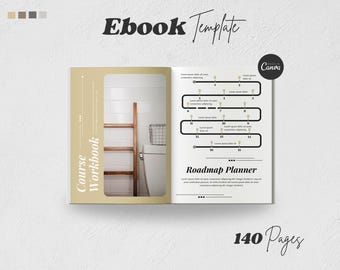 Ebook Template Canva | Course Creator | Editable Lead Magnet | Coach | Marketing Handbook | Online Course Workbook.