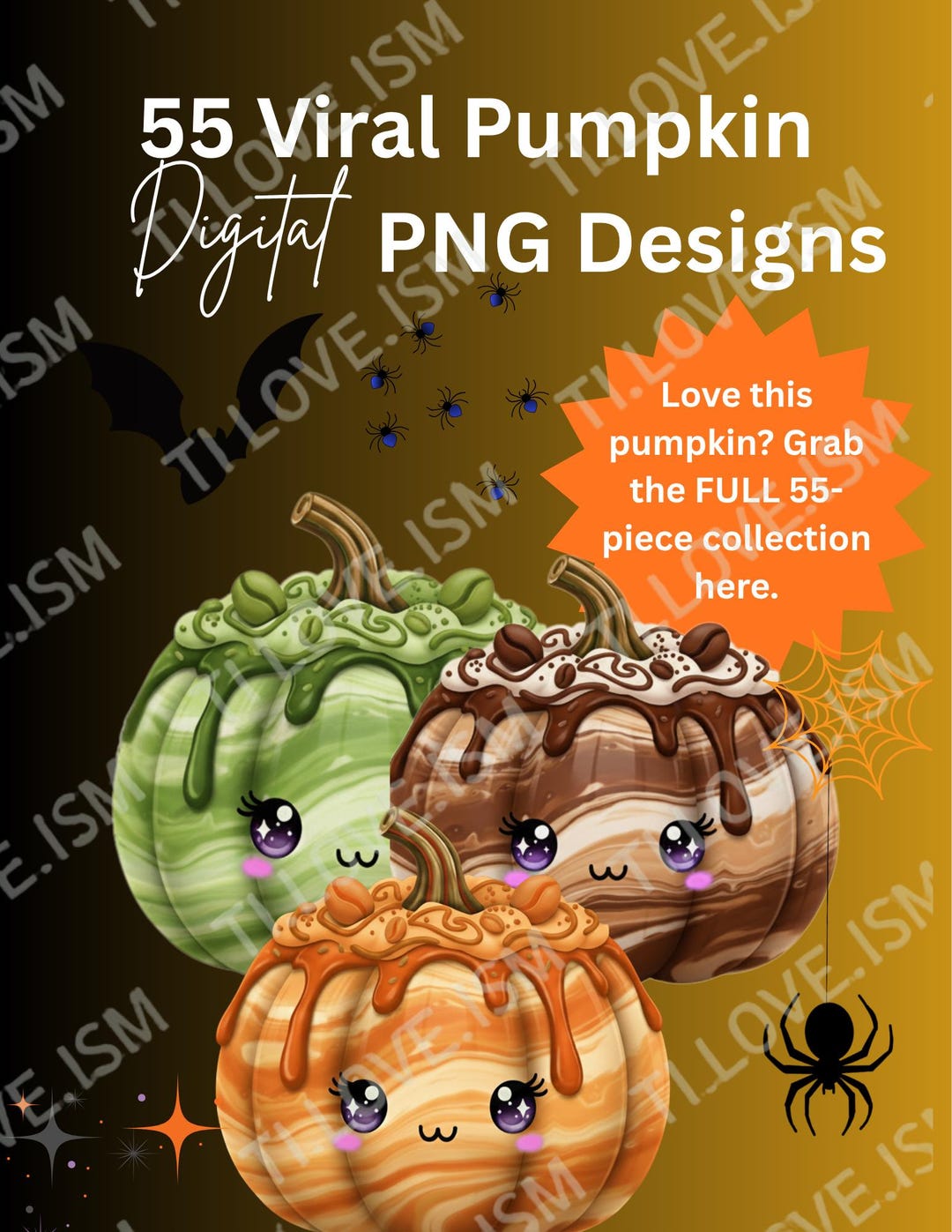 Pumpkin PNG Clipart | Watercolor Pumpkin Bundle for Painting & Fall ...