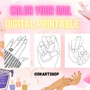 Color & Design your nail coloring pages | Color Therapy