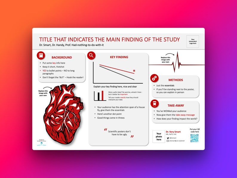 Scientific Poster Template Powerpoint Landscape Research Poster Red