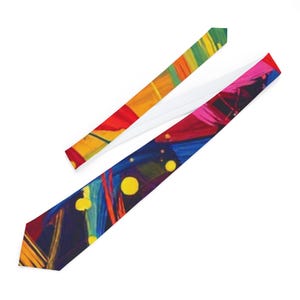 Colorful Artistic Necktie, Vibrant Tie for Men, Unique Gifts for Him, Fashion Accessories for Weddings, Party and Everyday Wear