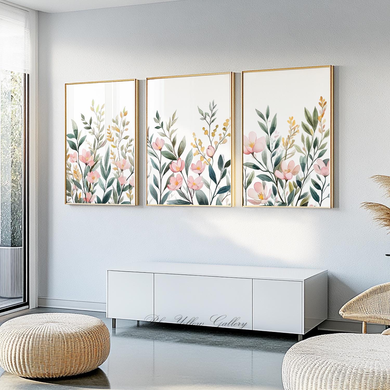Neutral Botanical Wall Art Set of 3 Prints, Boho Floral Prints. Summer ...
