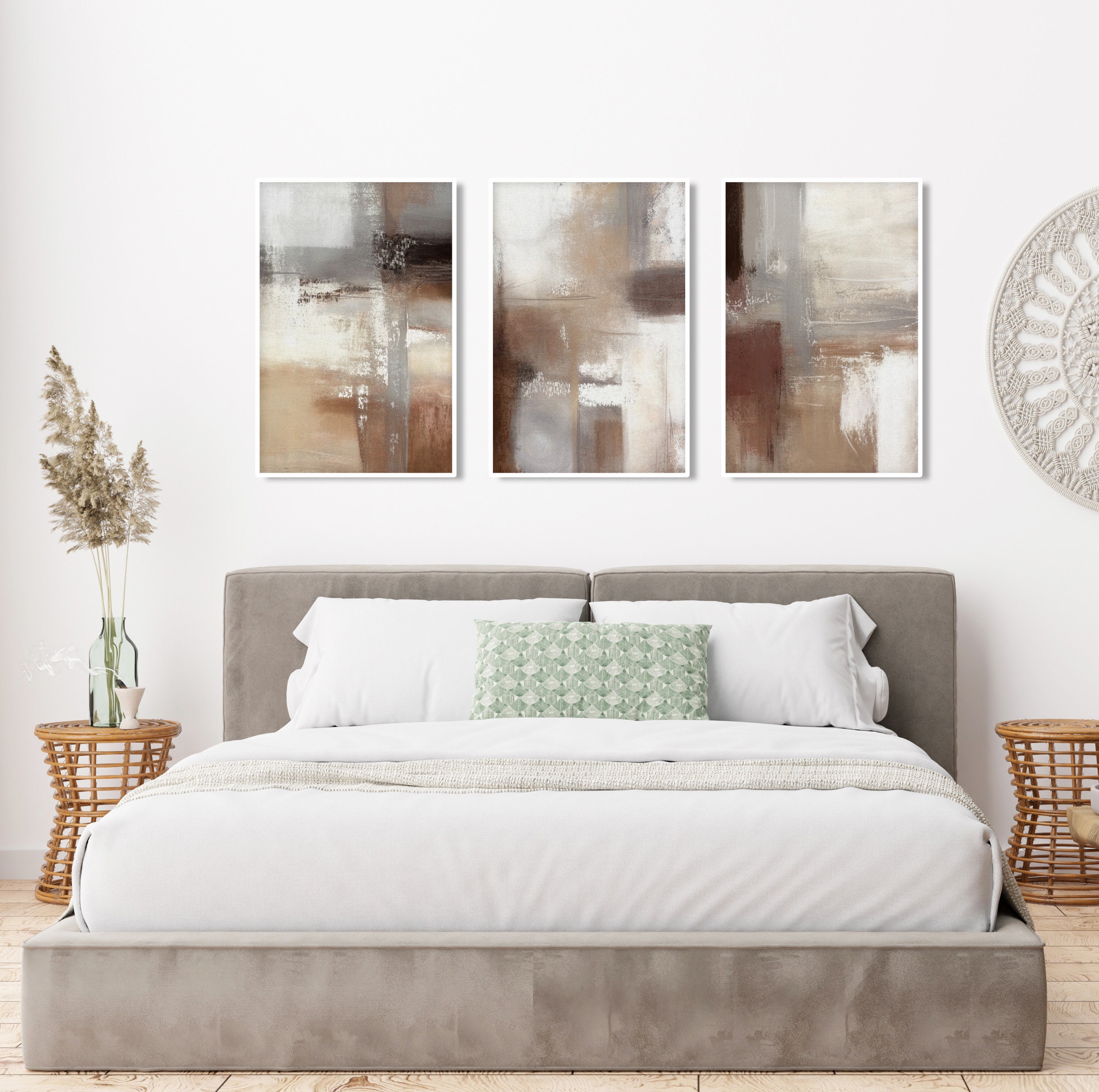 Minimalist Neutral Abstract Printable Wall Art Set of 3. - Etsy