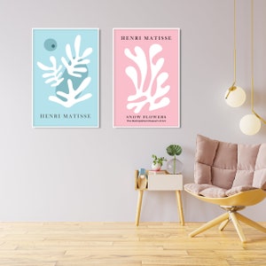 Matisse Wall Art Set Of 3, Abstract Matisse Wall Art Exhibition Posters Pink Beige Flower Market Posters Minimalist Framed Flower Market Wall Art Canvas Matisse Prints Painting For Aesthetic Room