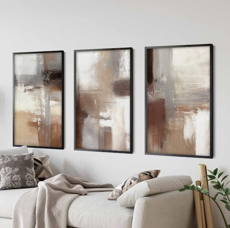 Minimalist Neutral Abstract Printable Wall Art Set of 3. - Etsy