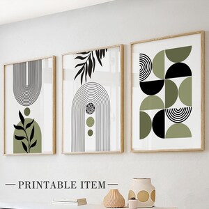 Abstrakte Wandkunst Leinwanddruck 60x90 Cm – Orange/Gelb, Mid-Century, Boho Stil, Für Wohnzimmer & Schlafzimmer