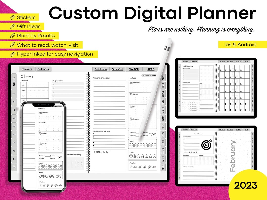 2023 Digital Planner Digital Planning Journal Dated Goodnotes / Notability Planner iPad Planner