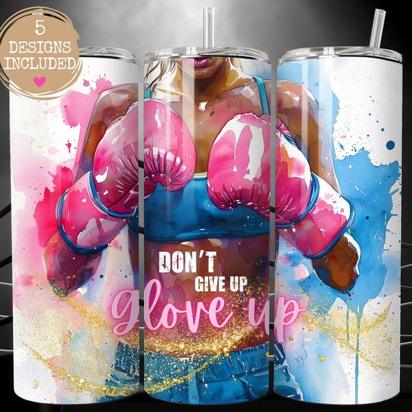 Boxing Girl Tumbler Boxing Mom Gift Boxing Queen Boxing Mama Sublimation Design 20oz Skinny PNG Instant Download, Kickboxing Tumbler Pink