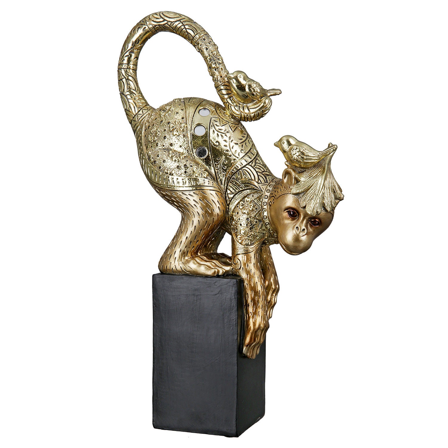 Gold monkey statue