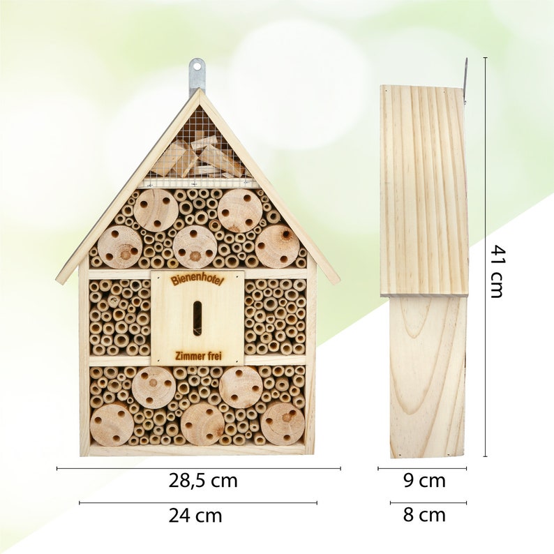 CULT at home Insektenhotel und Nistkasten Höhe 38 cm Schmetterlingshaus Bienenhotel aus Holz Bild 2