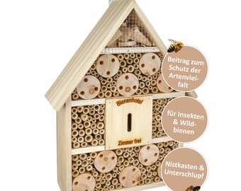 CULT at home Insektenhotel und Nistkasten Höhe 38 cm - Schmetterlingshaus Bienenhotel aus Holz