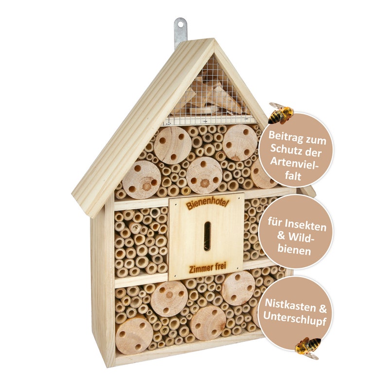 CULT at home Insektenhotel und Nistkasten Höhe 38 cm Schmetterlingshaus Bienenhotel aus Holz Bild 1