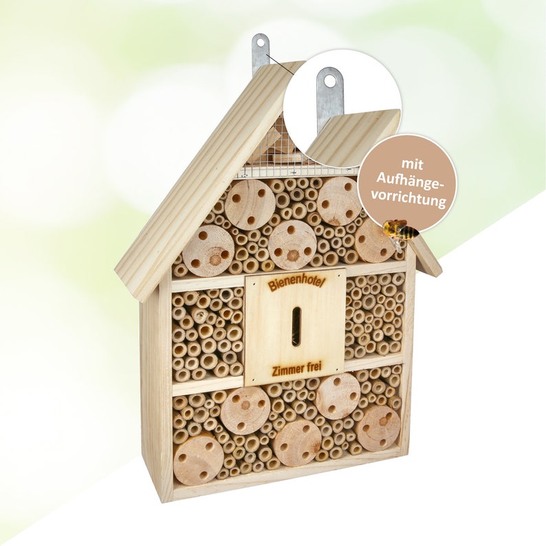 CULT at home Insektenhotel und Nistkasten Höhe 38 cm Schmetterlingshaus Bienenhotel aus Holz Bild 4