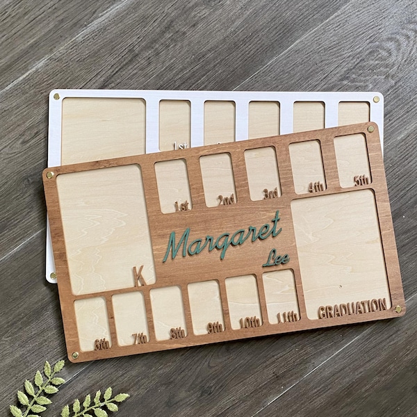 Personalized School Years Photo Frame: Pre-K to Graduation Picture Display