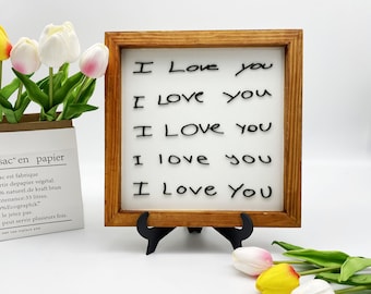 Personalized Handwriting Sign: 3D Laser Cut Wood Frame