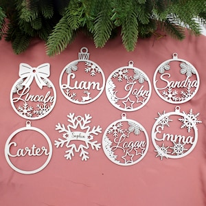 Personalized Wood Christmas Ornament: Laser-Cut Snowman Decoration