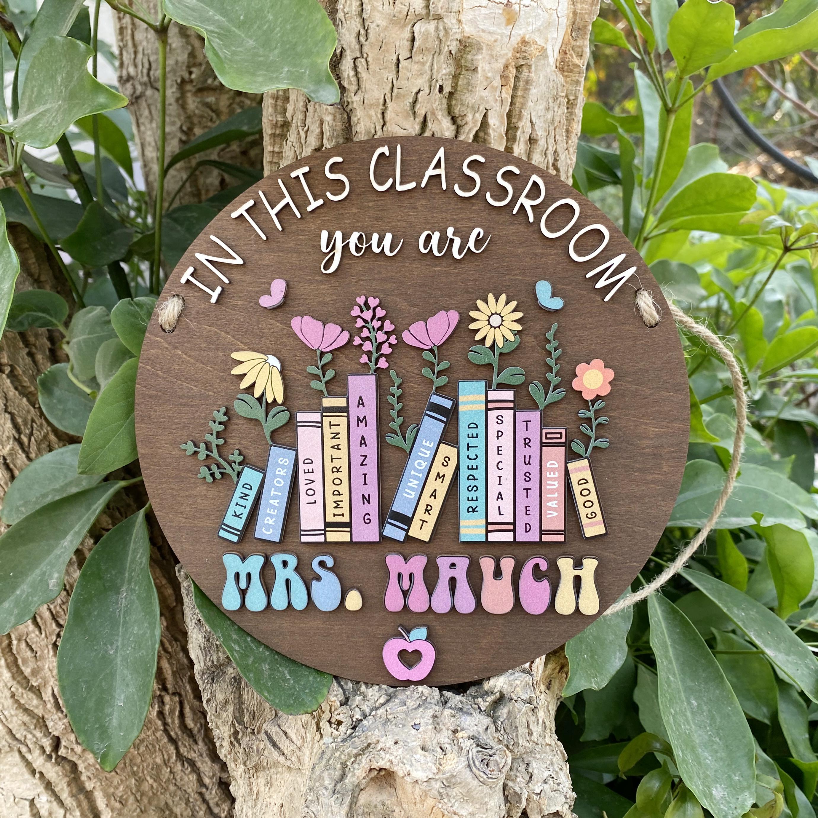 Personalized Teacher Door Hanger: 3D Classroom Name Sign - Etsy