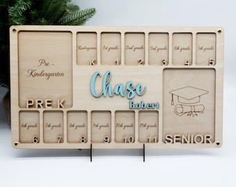 Personalized School Years Photo Frame: Pre-K to Graduation Picture Display