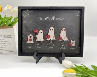 Personalized Horror Movie Family Wood Frame: Halloween Decor Gift