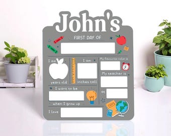 Personalized First Day of School Sign: Acrylic Photo Prop
