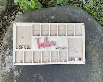 Personalized School Years Photo Frame: Pre-K to Graduation Picture Display