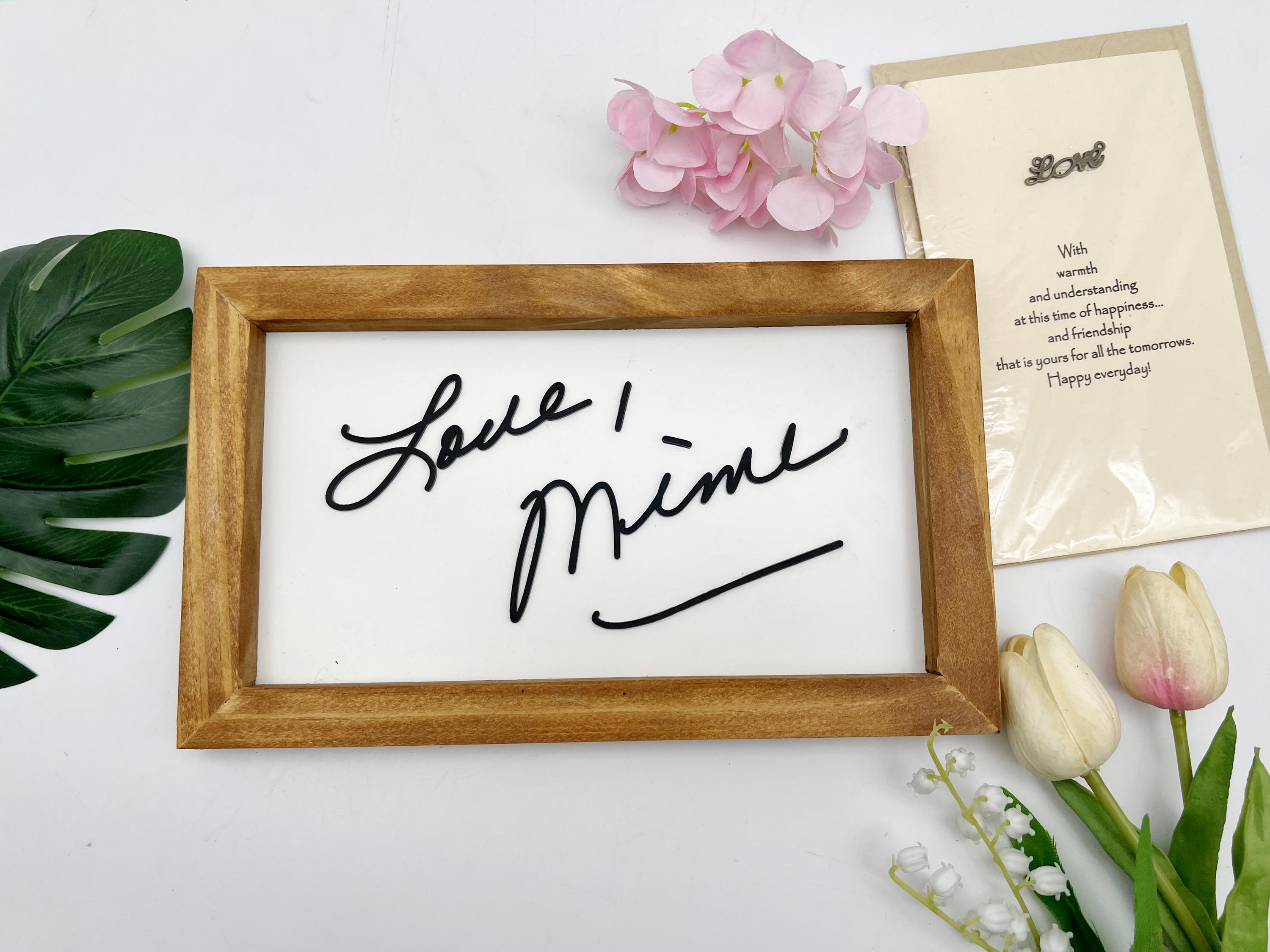 Handwriting Sign Image Personalized Handwriting Sign: 3D Laser Cut Wood Frame - Etsy