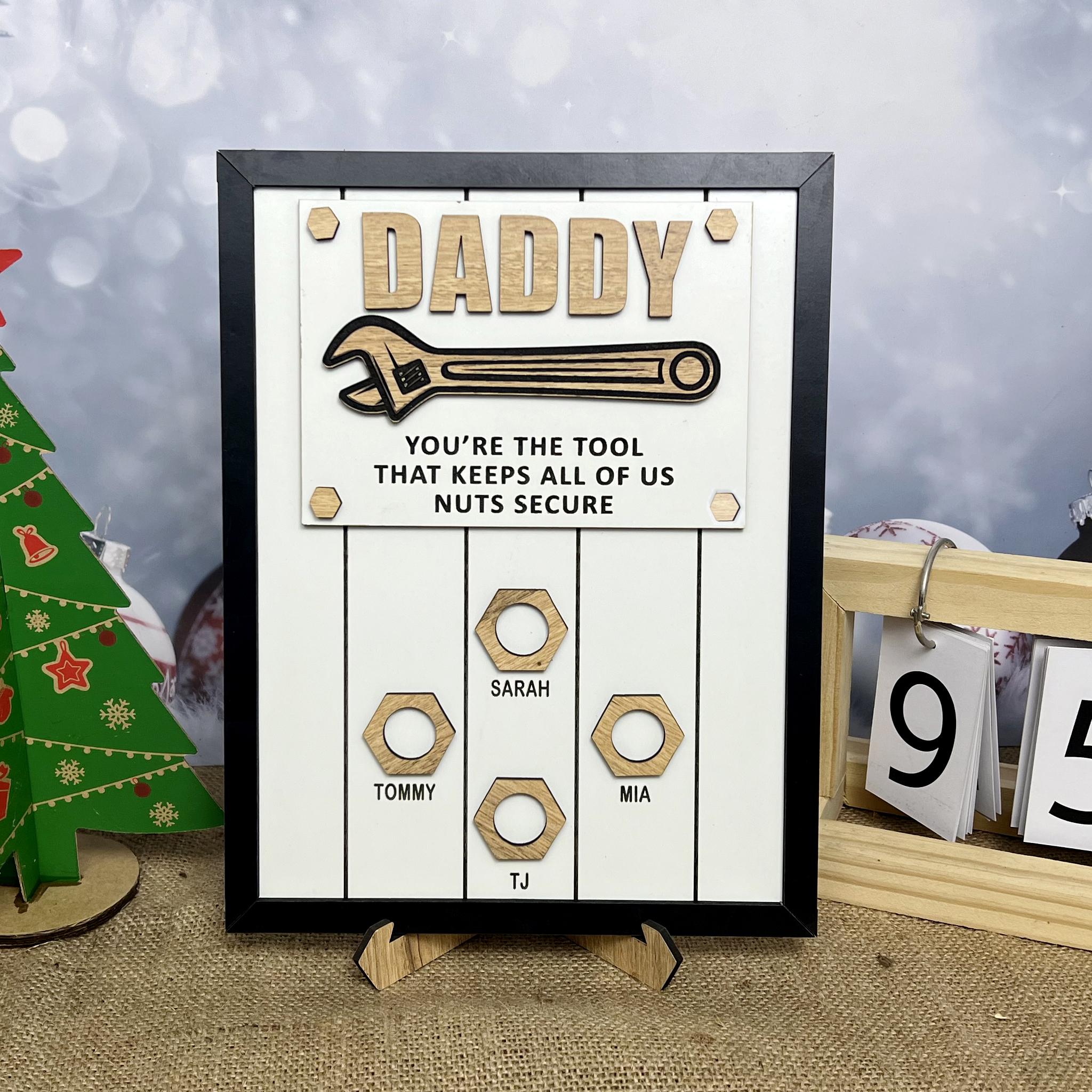 Personalized Dad Wooden Sign, Funny Father's Day Gift, Kids Name Plate ...